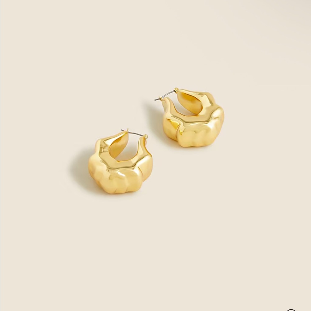 J.Crew Lightweight Sculpted Hoop Earrings